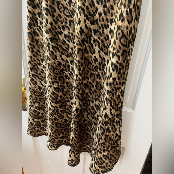 ZARA Leopard Animal Print Slip Midi Skirt, size XL - Picture 5 of 7